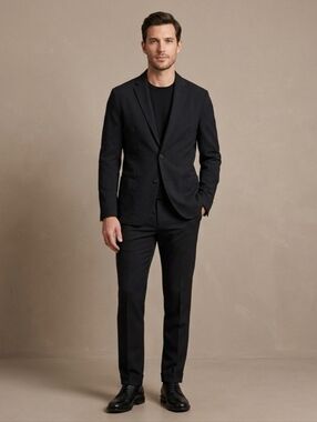 $140 Alfani Mens Sport Coat Classic-Fit Textured Seersucker Suit Jacket